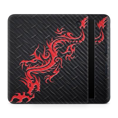 Carbon Fiber E-Reader Skin Compatible with Kobo Libra Colour (2024) - Red Dragon - Premium 3M Vinyl Protective Wrap Decal Cover - Easy to Apply | Crafted in The USA by MightySkins