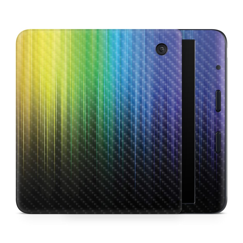 Carbon Fiber E-Reader Skin Compatible with Kobo Libra Colour (2024) - Rainbow Streaks - Premium 3M Vinyl Protective Wrap Decal Cover - Easy to Apply | Crafted in The USA by MightySkins
