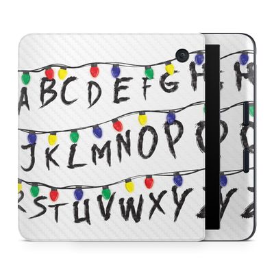 Carbon Fiber E-Reader Skin Compatible with Kobo Libra Colour (2024) - Stranger Alphabet - Premium 3M Vinyl Protective Wrap Decal Cover - Easy to Apply | Crafted in The USA by MightySkins