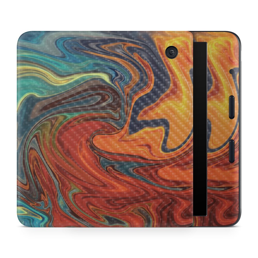 Carbon Fiber E-Reader Skin Compatible with Kobo Libra Colour (2024) - Lava Water - Premium 3M Vinyl Protective Wrap Decal Cover - Easy to Apply | Crafted in The USA by MightySkins