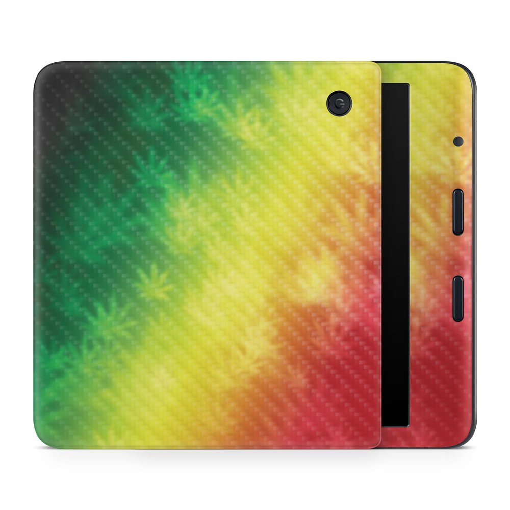 Carbon Fiber E-Reader Skin Compatible with Kobo Libra Colour (2024) - Rasta Rainbow - Premium 3M Vinyl Protective Wrap Decal Cover - Easy to Apply | Crafted in The USA by MightySkins