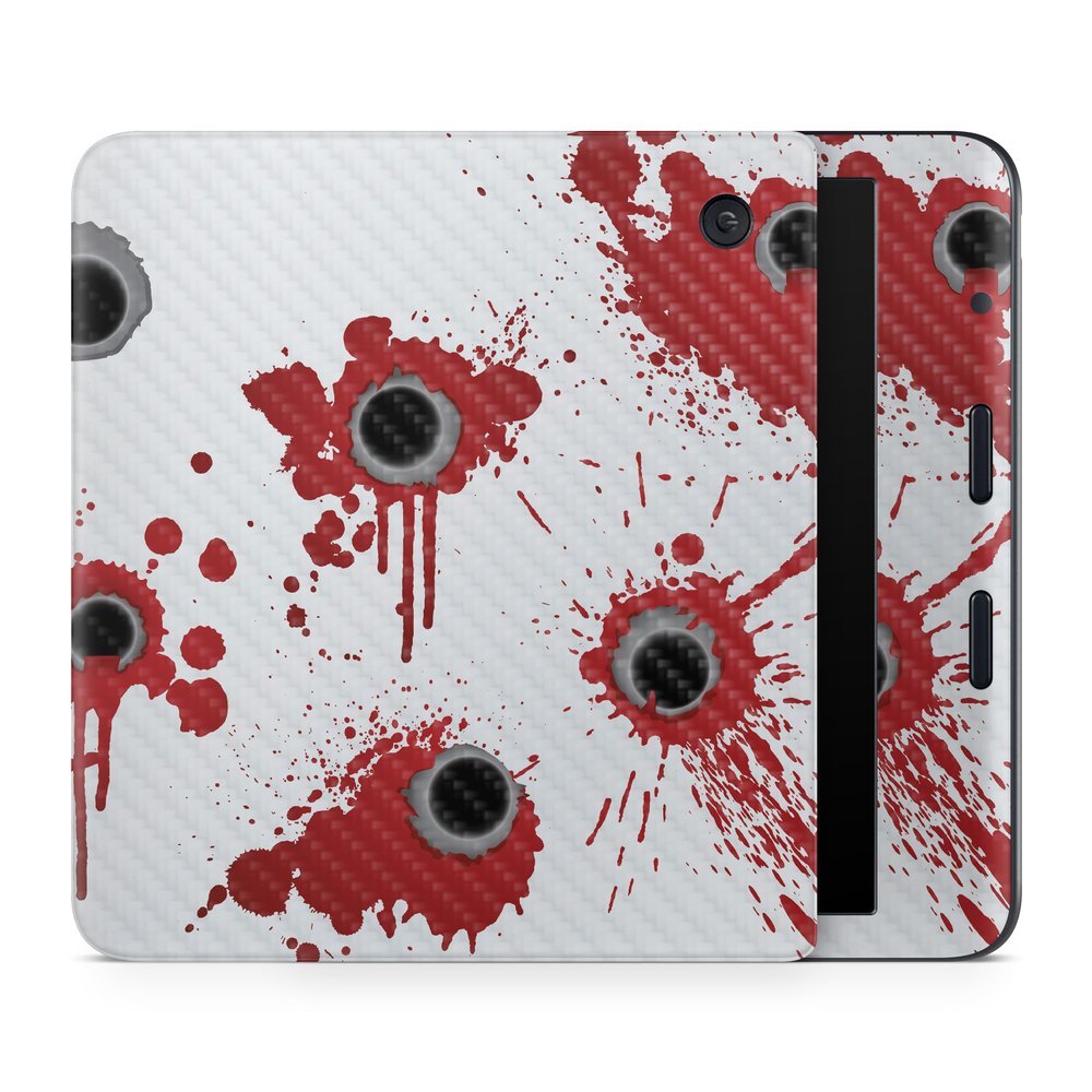 Carbon Fiber E-Reader Skin Compatible with Kobo Libra Colour (2024) - Bullet Holes - Premium 3M Vinyl Protective Wrap Decal Cover - Easy to Apply | Crafted in The USA by MightySkins