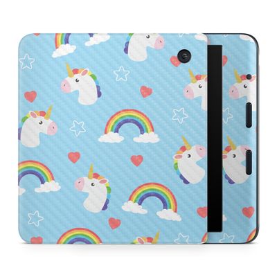Carbon Fiber E-Reader Skin Compatible with Kobo Libra Colour (2024) - Unicorn Perfection - Premium 3M Vinyl Protective Wrap Decal Cover - Easy to Apply | Crafted in The USA by MightySkins