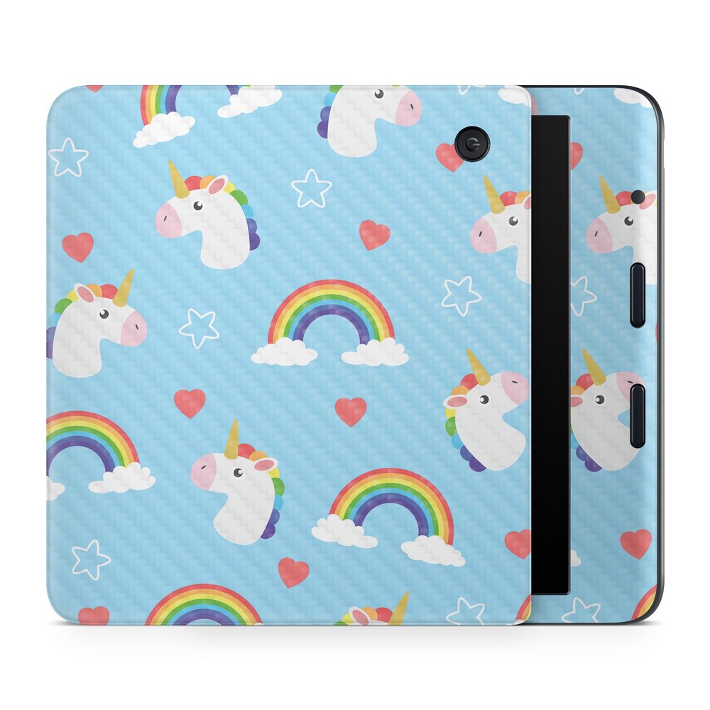 Carbon Fiber E-Reader Skin Compatible with Kobo Libra Colour (2024) - Unicorn Perfection - Premium 3M Vinyl Protective Wrap Decal Cover - Easy to Apply | Crafted in The USA by MightySkins