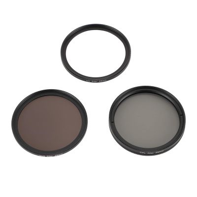 3 in 1 DSLR Camera Filter Set, CPL ND8 DSLR Camera Lens Filter, Aluminum Alloy,Scratch Resistance, Optical Glass with Storage Box, Photography Accessories (58mm)