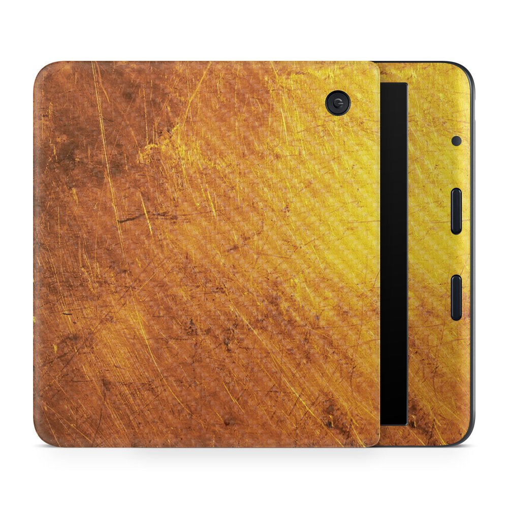 Carbon Fiber E-Reader Skin Compatible with Kobo Libra Colour (2024) - Textured Gold - Premium 3M Vinyl Protective Wrap Decal Cover - Easy to Apply | Crafted in The USA by MightySkins
