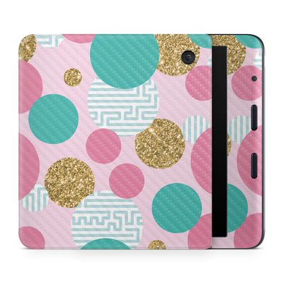 Carbon Fiber E-Reader Skin Compatible with Kobo Libra Colour (2024) - Golden Bubbles - Premium 3M Vinyl Protective Wrap Decal Cover - Easy to Apply | Crafted in The USA by MightySkins