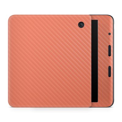 Carbon Fiber E-Reader Skin Compatible with Kobo Libra Colour (2024) - Solid Salmon - Premium 3M Vinyl Protective Wrap Decal Cover - Easy to Apply | Crafted in The USA by MightySkins