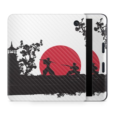 Carbon Fiber E-Reader Skin Compatible with Kobo Libra Colour (2024) - Nihon Samurai - Premium 3M Vinyl Protective Wrap Decal Cover - Easy to Apply | Crafted in The USA by MightySkins