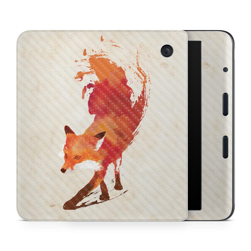Carbon Fiber E-Reader Skin Compatible with Kobo Libra Colour (2024) - Vulpes Fox - Premium 3M Vinyl Protective Wrap Decal Cover - Easy to Apply | Crafted in The USA by MightySkins