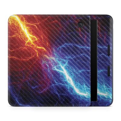 Carbon Fiber E-Reader Skin Compatible with Kobo Libra Colour (2024) - Color Lightning - Premium 3M Vinyl Protective Wrap Decal Cover - Easy to Apply | Crafted in The USA by MightySkins
