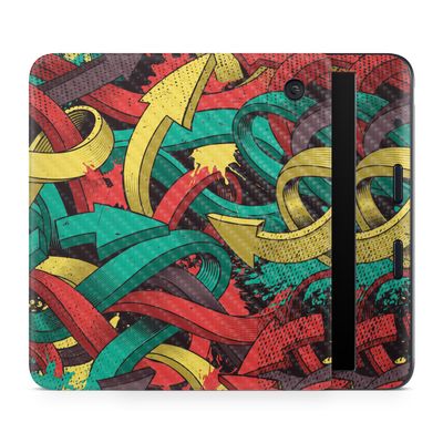 Carbon Fiber E-Reader Skin Compatible with Kobo Libra Colour (2024) - Triadic Arrows - Premium 3M Vinyl Protective Wrap Decal Cover - Easy to Apply | Crafted in The USA by MightySkins