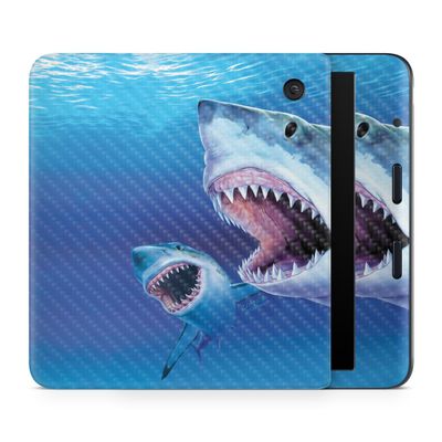 Carbon Fiber E-Reader Skin Compatible with Kobo Libra Colour (2024) - Great Whites - Premium 3M Vinyl Protective Wrap Decal Cover - Easy to Apply | Crafted in The USA by MightySkins