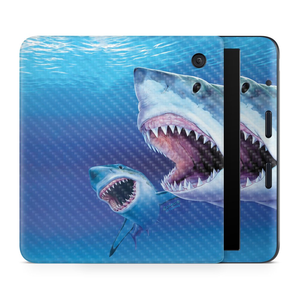 Carbon Fiber E-Reader Skin Compatible with Kobo Libra Colour (2024) - Great Whites - Premium 3M Vinyl Protective Wrap Decal Cover - Easy to Apply | Crafted in The USA by MightySkins