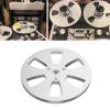 1/4 7 Inch Empty Tape Reel 6 Hole Aluminum Alloy Universal Open Reel Sound Tape Empty Reel for Nab Reel to Reel Tape (Silver) view 2