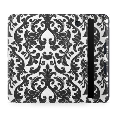 Carbon Fiber E-Reader Skin Compatible with Kobo Libra Colour (2024) - Black Damask - Premium 3M Vinyl Protective Wrap Decal Cover - Easy to Apply | Crafted in The USA by MightySkins
