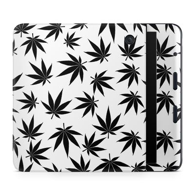 E-Reader Skin Compatible with Kobo Libra Colour (2024) - Pot Leaves Black - Premium 3M Vinyl Protective Wrap Decal Cover - Easy to Apply | Crafted in The USA by MightySkins
