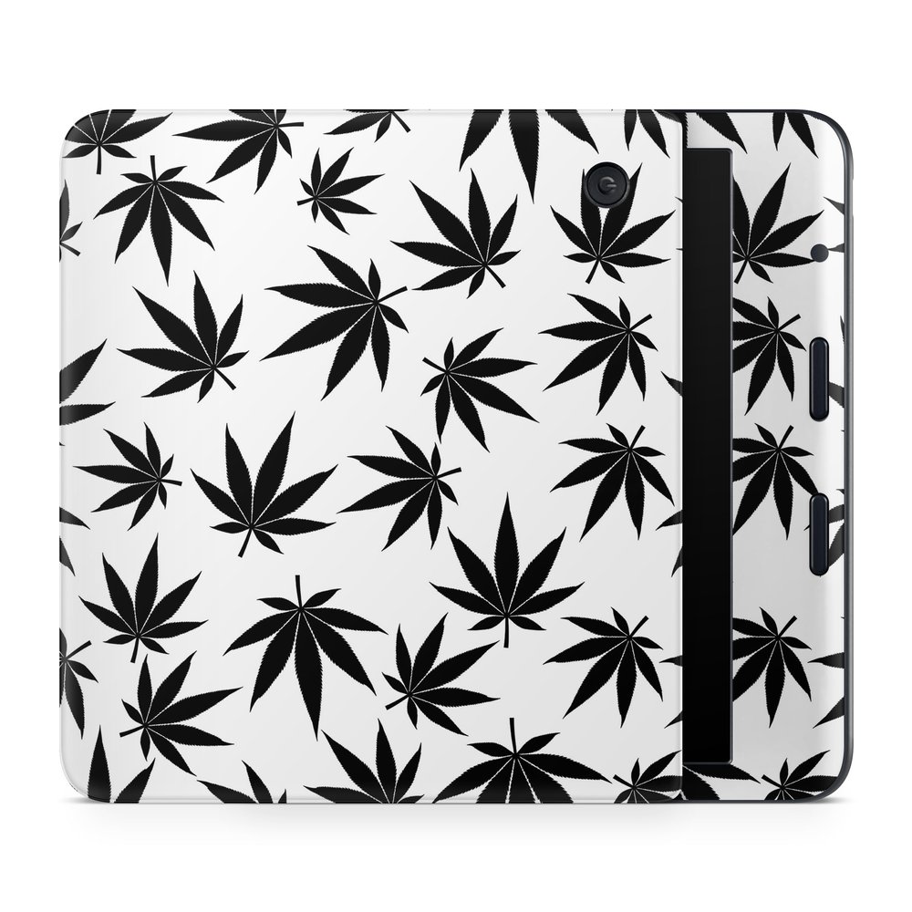 E-Reader Skin Compatible with Kobo Libra Colour (2024) - Pot Leaves Black - Premium 3M Vinyl Protective Wrap Decal Cover - Easy to Apply | Crafted in The USA by MightySkins