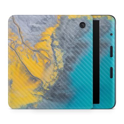 Carbon Fiber E-Reader Skin Compatible with Kobo Libra Colour (2024) - Yellow Spill - Premium 3M Vinyl Protective Wrap Decal Cover - Easy to Apply | Crafted in The USA by MightySkins