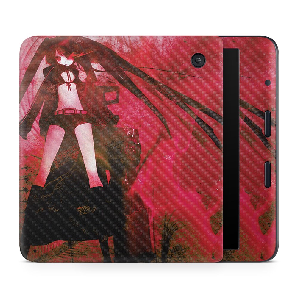 Carbon Fiber E-Reader Skin Compatible with Kobo Libra Colour (2024) - Anime - Premium 3M Vinyl Protective Wrap Decal Cover - Easy to Apply | Crafted in The USA by MightySkins