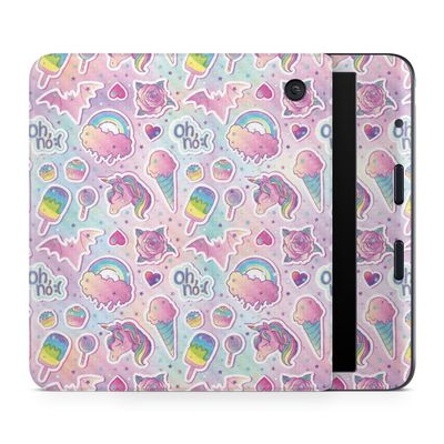 Carbon Fiber E-Reader Skin Compatible with Kobo Libra Colour (2024) - Unicorn Popsicle - Premium 3M Vinyl Protective Wrap Decal Cover - Easy to Apply | Crafted in The USA by MightySkins