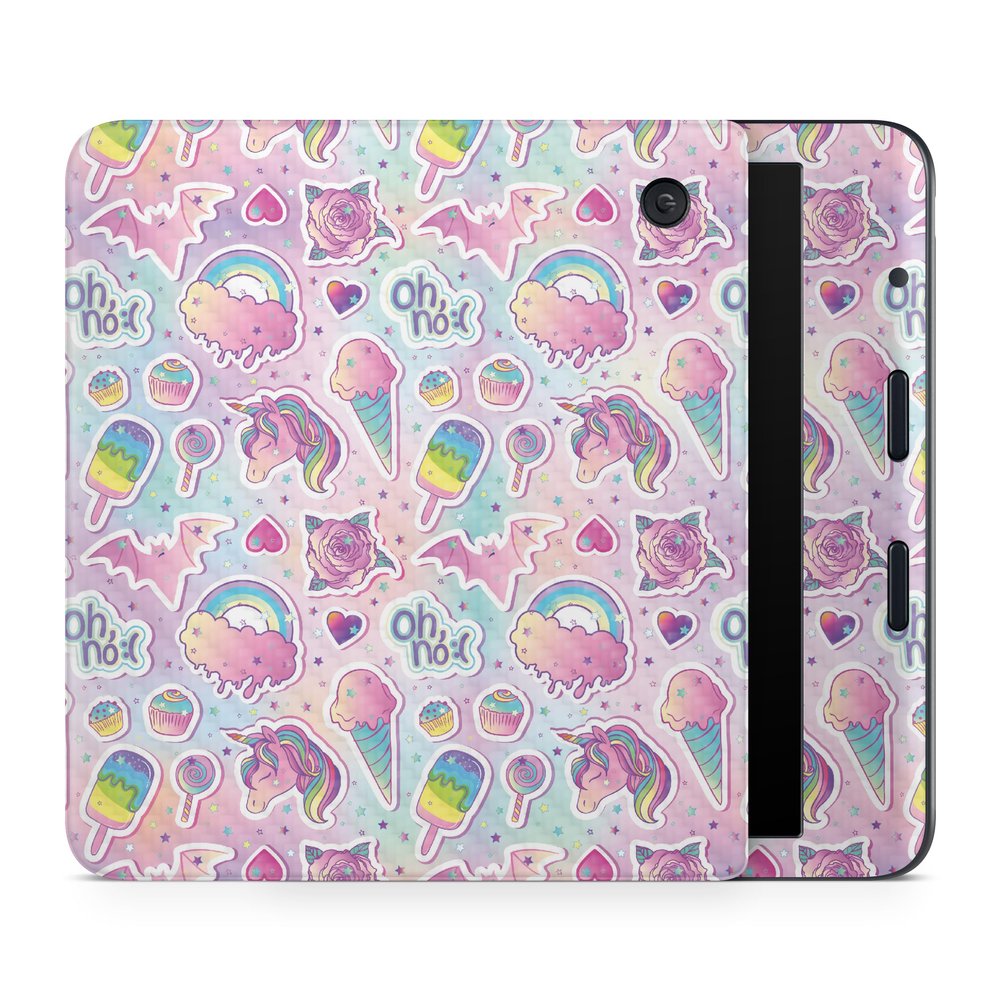 Carbon Fiber E-Reader Skin Compatible with Kobo Libra Colour (2024) - Unicorn Popsicle - Premium 3M Vinyl Protective Wrap Decal Cover - Easy to Apply | Crafted in The USA by MightySkins