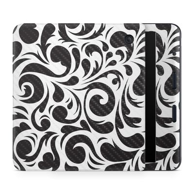 Carbon Fiber E-Reader Skin Compatible with Kobo Libra Colour (2024) - Swirly Black - Premium 3M Vinyl Protective Wrap Decal Cover - Easy to Apply | Crafted in The USA by MightySkins