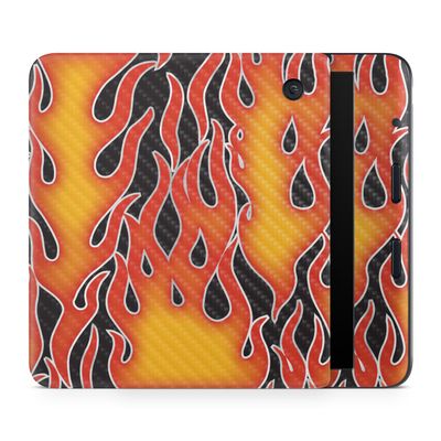 Carbon Fiber E-Reader Skin Compatible with Kobo Libra Colour (2024) - Hot Flames - Premium 3M Vinyl Protective Wrap Decal Cover - Easy to Apply | Crafted in The USA by MightySkins