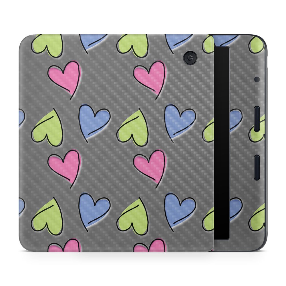Carbon Fiber E-Reader Skin Compatible with Kobo Libra Colour (2024) - Girly - Premium 3M Vinyl Protective Wrap Decal Cover - Easy to Apply | Crafted in The USA by MightySkins