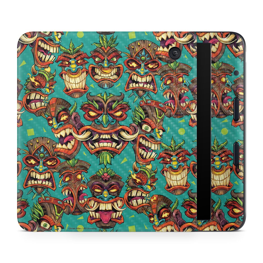 Carbon Fiber E-Reader Skin Compatible with Kobo Libra Colour (2024) - Crazy Tikis - Premium 3M Vinyl Protective Wrap Decal Cover - Easy to Apply | Crafted in The USA by MightySkins