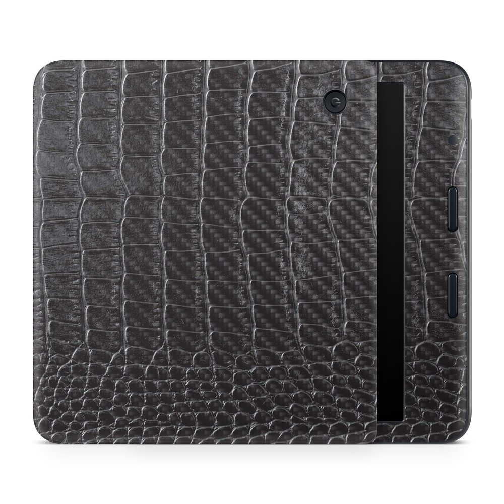 Carbon Fiber E-Reader Skin Compatible with Kobo Libra Colour (2024) - Black Gator Skin - Premium 3M Vinyl Protective Wrap Decal Cover - Easy to Apply | Crafted in The USA by MightySkins