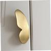 SEWOART 1pc Aluminum Butterfly Cabinet Knobs Vintage Drawer Pull Handles Minimalist Design for Dressers Cabinets and Wardrobes Easy to Install Shaped Hardware Brushed Gold Finish view 4
