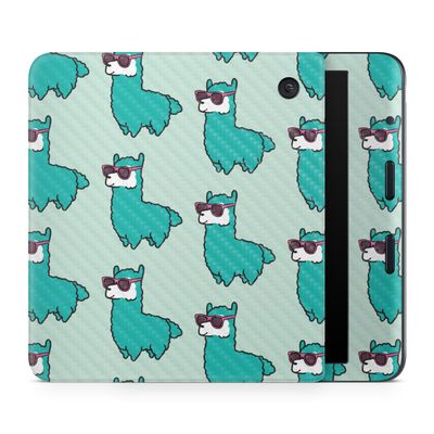 Carbon Fiber E-Reader Skin Compatible with Kobo Libra Colour (2024) - Awesome Alpacas - Premium 3M Vinyl Protective Wrap Decal Cover - Easy to Apply | Crafted in The USA by MightySkins