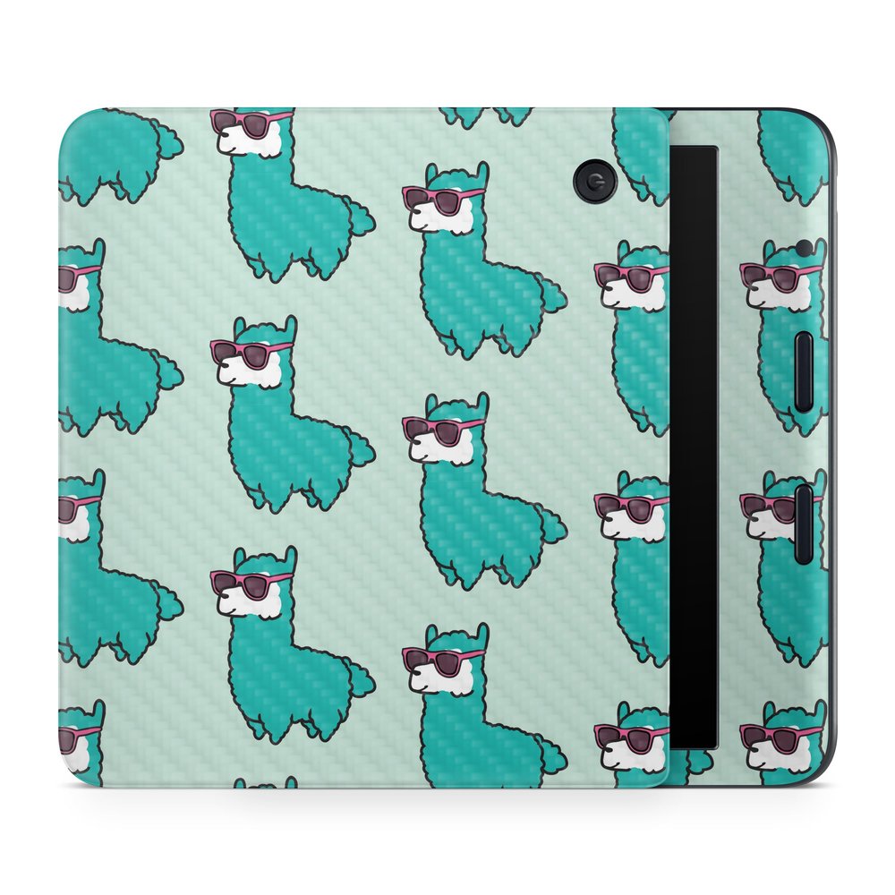 Carbon Fiber E-Reader Skin Compatible with Kobo Libra Colour (2024) - Awesome Alpacas - Premium 3M Vinyl Protective Wrap Decal Cover - Easy to Apply | Crafted in The USA by MightySkins
