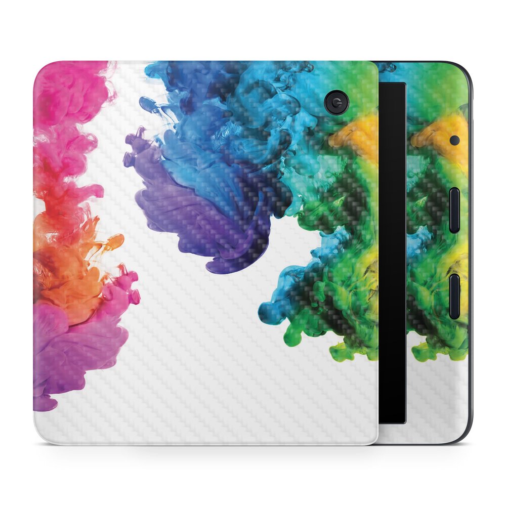 Carbon Fiber E-Reader Skin Compatible with Kobo Libra Colour (2024) - Aqua Paint - Premium 3M Vinyl Protective Wrap Decal Cover - Easy to Apply | Crafted in The USA by MightySkins