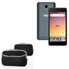 BoxWave Case Compatible with Sky Devices Elite C5 - SoftSuit with Pocket, Soft Pouch Neoprene Cover Sleeve Zipper Pocket - Jet Black with Grey Trim view 1