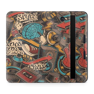 Glossy Glitter E-Reader Skin Compatible with Kobo Libra Colour (2024) - Orange Hip Hop - Premium 3M Vinyl Protective Wrap Decal Cover - Easy to Apply | Crafted in The USA by MightySkins