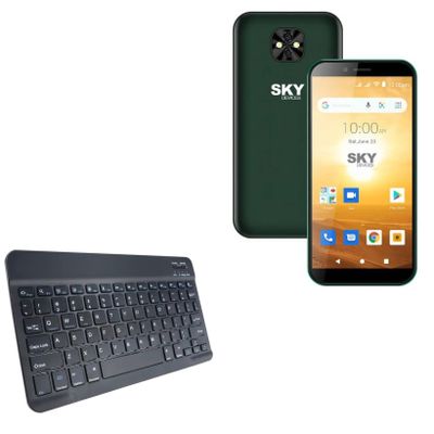 BoxWave Keyboard Compatible with Sky Devices Elite H55 - SlimKeys Bluetooth Keyboard, Portable Thin with Chiclet-Style Keys - Jet Black