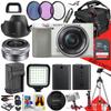 Sony a6100 Mirrorless Camera (White) with Sony E PZ 16-50mm F/3.5-5.6 OSS Lens + 64 GB Memory + Spider Tripod + LED Light + Camera Case + Tripod + Extra Battery + More (27pc Bundle) (Renewed) view 1
