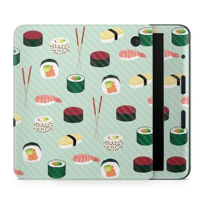 Carbon Fiber E-Reader Skin Compatible with Kobo Libra Colour (2024) - Sushi - Premium 3M Vinyl Protective Wrap Decal Cover - Easy to Apply | Crafted in The USA by MightySkins