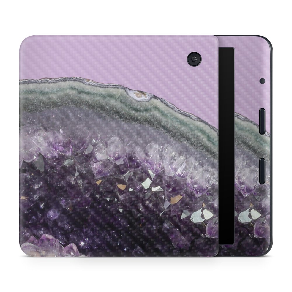 Carbon Fiber E-Reader Skin Compatible with Kobo Libra Colour (2024) - Amethyst Agate - Premium 3M Vinyl Protective Wrap Decal Cover - Easy to Apply | Crafted in The USA by MightySkins