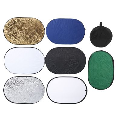 7 in 1 Oval Reflector 60x90cm Portable Photography Lighting Reflector with Carrying for Indoor and Outdoor Portraits