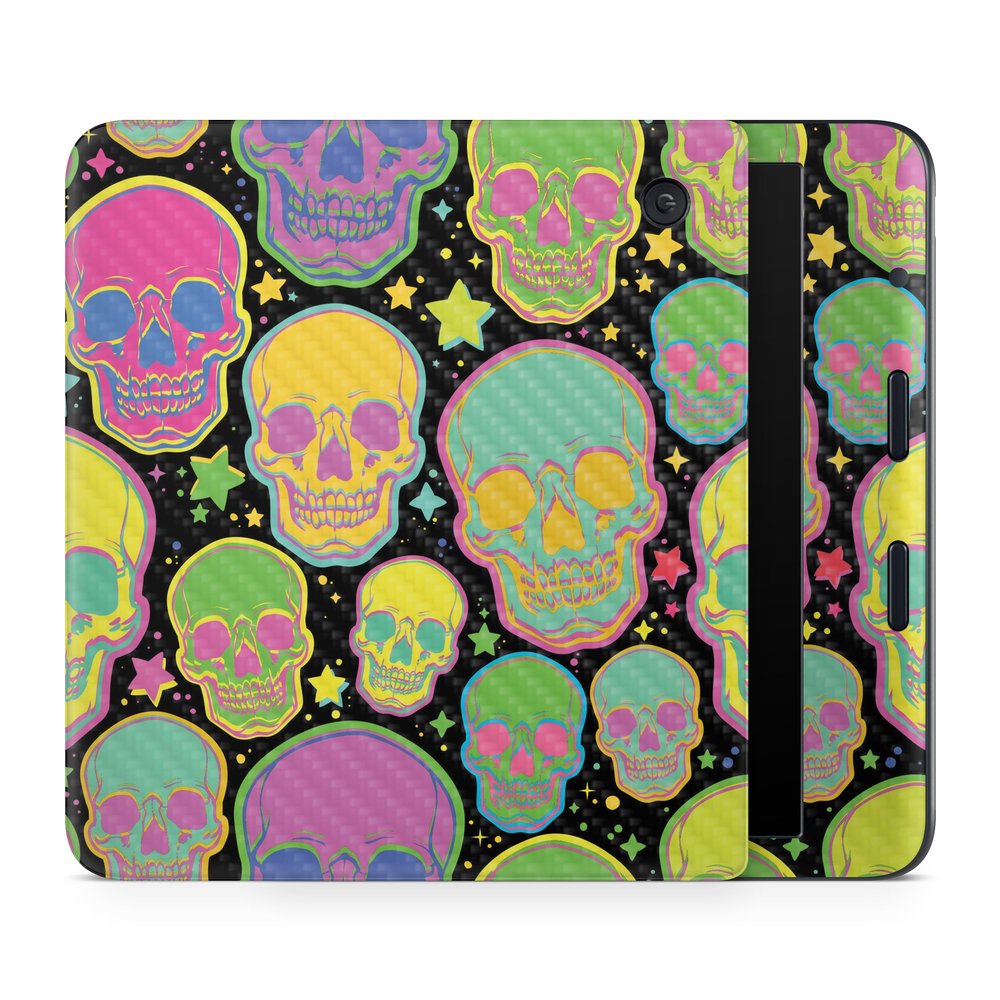 Carbon Fiber E-Reader Skin Compatible with Kobo Libra Colour (2024) - Candy Skulls - Premium 3M Vinyl Protective Wrap Decal Cover - Easy to Apply | Crafted in The USA by MightySkins
