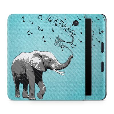 Carbon Fiber E-Reader Skin Compatible with Kobo Libra Colour (2024) - Musical Elephant - Premium 3M Vinyl Protective Wrap Decal Cover - Easy to Apply | Crafted in The USA by MightySkins