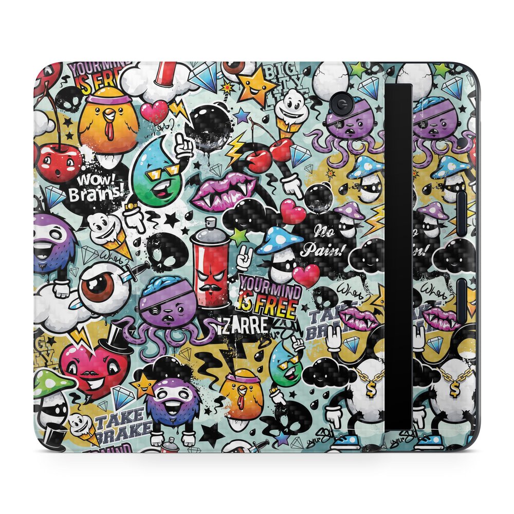 Carbon Fiber E-Reader Skin Compatible with Kobo Libra Colour (2024) - Oddballs - Premium 3M Vinyl Protective Wrap Decal Cover - Easy to Apply | Crafted in The USA by MightySkins