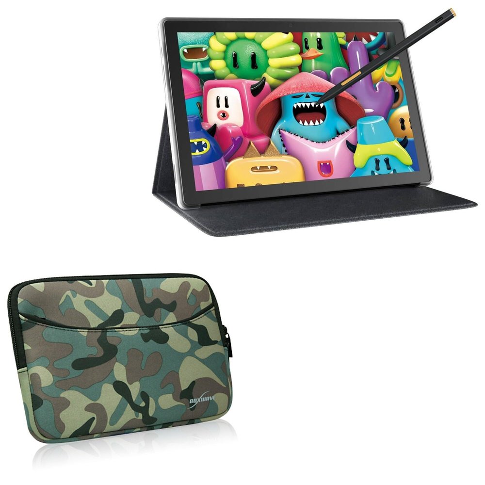 BoxWave Case Compatible with Huion Kamvas Slate 10 (10.1 in) - Camouflage Suit with Pocket, Neoprene Camo Suit Zipper Pocket for Storage