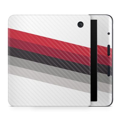 Carbon Fiber E-Reader Skin Compatible with Kobo Libra Colour (2024) - Slant Stripes - Premium 3M Vinyl Protective Wrap Decal Cover - Easy to Apply | Crafted in The USA by MightySkins
