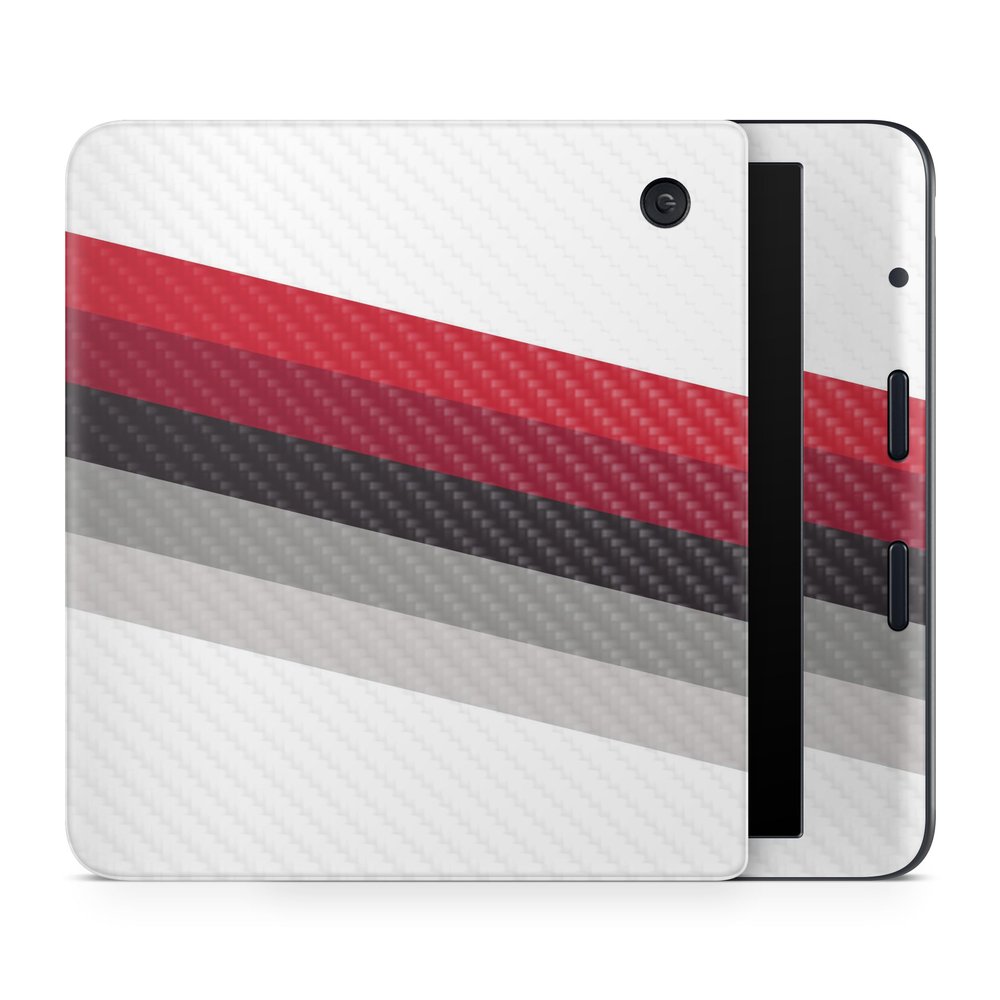 Carbon Fiber E-Reader Skin Compatible with Kobo Libra Colour (2024) - Slant Stripes - Premium 3M Vinyl Protective Wrap Decal Cover - Easy to Apply | Crafted in The USA by MightySkins