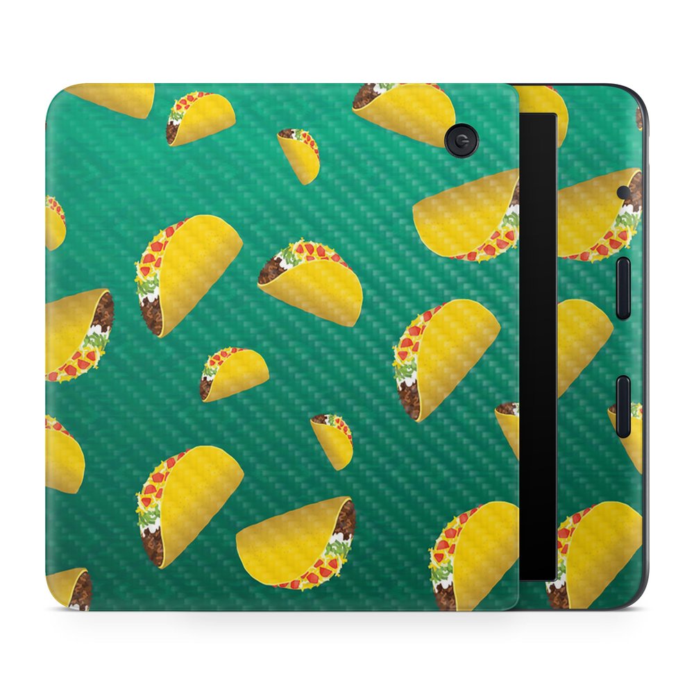 Carbon Fiber E-Reader Skin Compatible with Kobo Libra Colour (2024) - Tacos - Premium 3M Vinyl Protective Wrap Decal Cover - Easy to Apply | Crafted in The USA by MightySkins