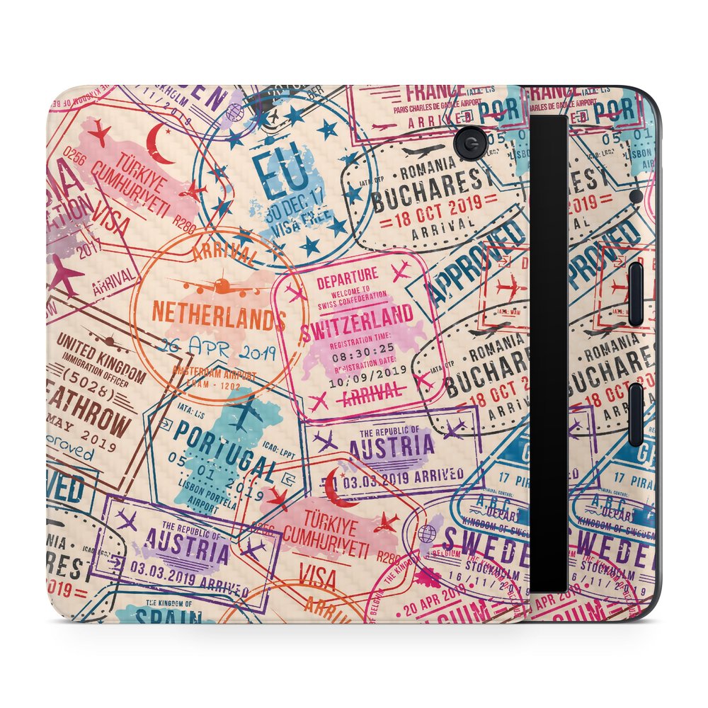 Carbon Fiber E-Reader Skin Compatible with Kobo Libra Colour (2024) - Ive Been Everywhere - Premium 3M Vinyl Protective Wrap Decal Cover - Easy to Apply | Crafted in The USA by MightySkins